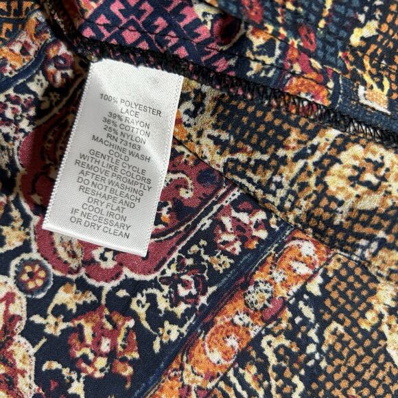 Cupio Black Multi Floral Lace Trim Size M Boho Peasant Tunic Bell Sleeve - Picture 5 of 10